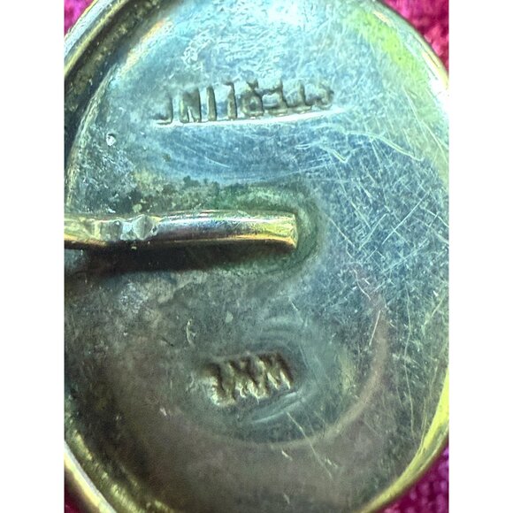 Vtg  Silver Bracelet  Regular, Black, Iron Tigers Eye Signed - Picture 5 of 12